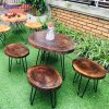 Bàn Ghế Cafe Gỗ Me Tây Chân Sắt Giá Tốt