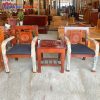 Bộ Bàn Trà Gỗ Sồi 2 Ghế Hiện Đại Giá Xưởng