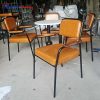 Ghế Cafe Cao Cấp Tay Ốp Gỗ Màu Nâu