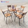 Ghế Cafe Có Tay Tựa Nan Gỗ