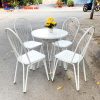 Ghế Cafe Sắt Màu Trắng Lưng Cong