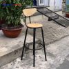 Ghế Quầy Bar Chân Sắt Màu Tự Nhiên