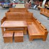 Bộ Sofa Gỗ Góc L Gỗ Sồi Giá Xưởng