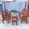 Bộ Salon Gỗ Tràm Mặt Gõ Chạm Nghê Tay 12 Giá Rẻ