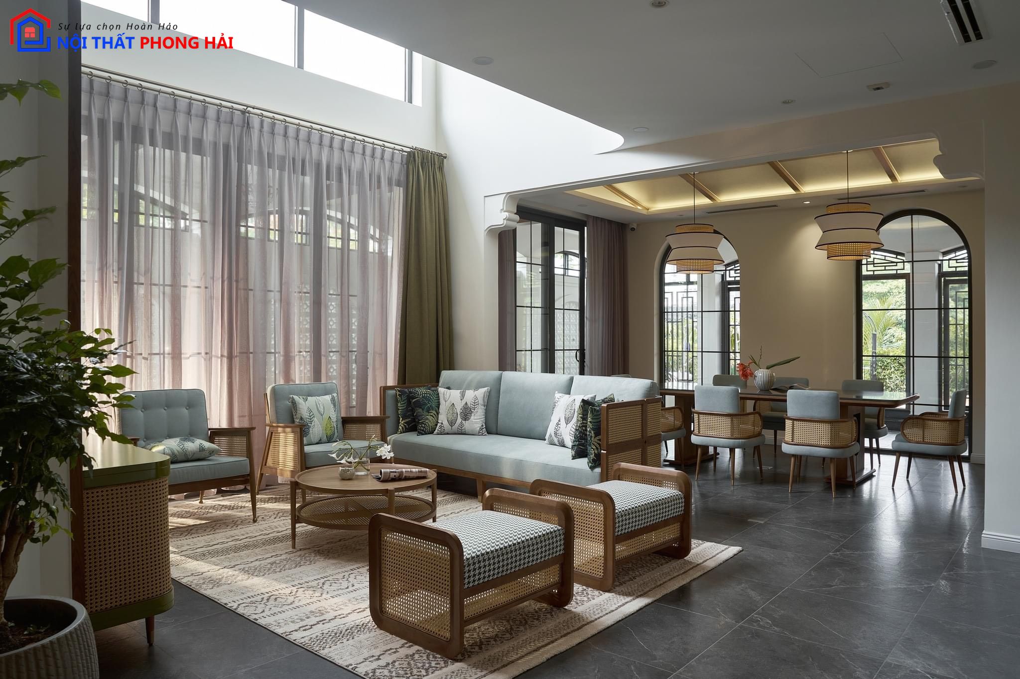 Thi công trọn gói biệt thự phong cách Đông Dương