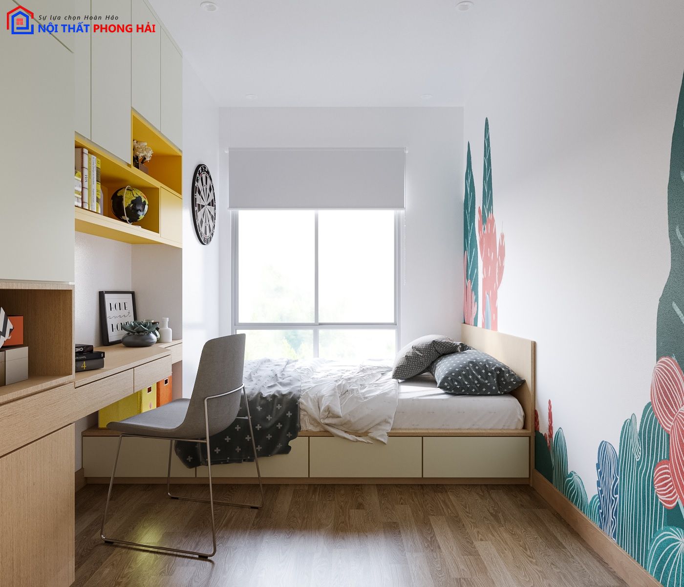 Thiet ke chung cu 2PN dep me ly