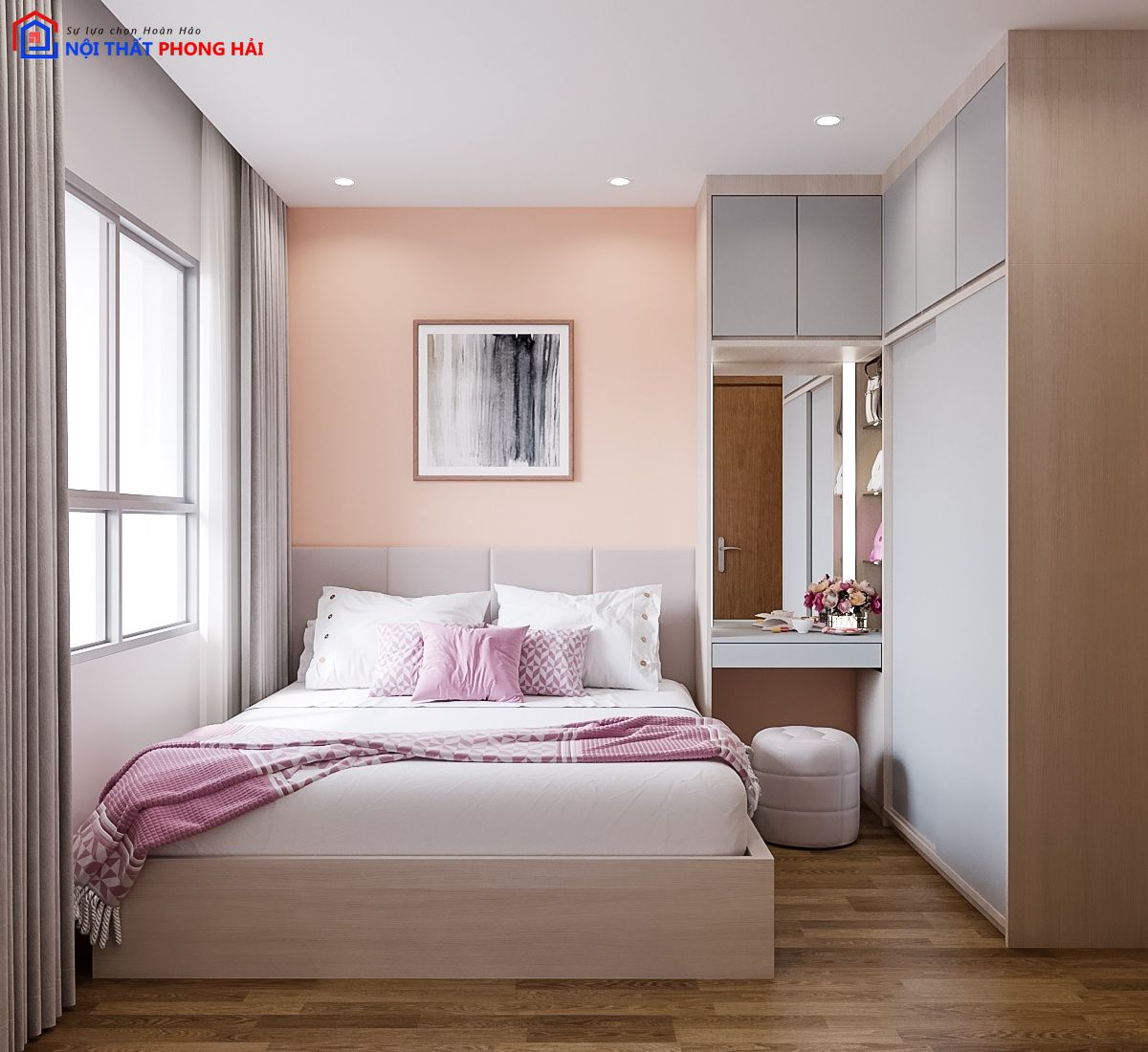 Thiet ke chung cu 2PN dep me ly