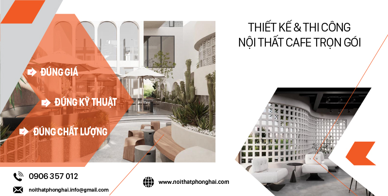 Thiết kế và thi công nội thất Cafe trọn gói 