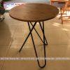 Bàn Chân Sắt Chéo Mặt Gỗ Tròn Sang Trọng