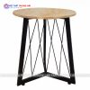 Bàn Cafe Solid Chân Sắt Mặt Gỗ Tròn Độc Đáo