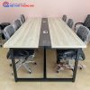 Bàn Họp 1M2x2M4 Mặt Gỗ Chân Sắt Sang Trọng