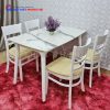 Bộ Bàn Ăn Cabin Màu Trắng Mặt Giả Đá Đẹp
