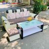 Bộ Sofa Bọc Vải Kết Hợp Simili Hiện Đại
