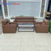 Bộ Sofa Bọc Da Màu Nâu Hiện Đại
