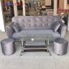 Sofa Bọc Vải Nhung Màu Xám Sang Trọng