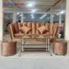 Sofa Bọc Vải Nhung Màu Nâu Sang Trọng