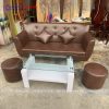 Bộ Sofa Bọc Da Simili Nâu Sang Trọng