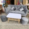 Bộ Sofa Vải Nhung Xám Sang Trọng