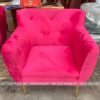 Sofa Đơn Nệm Bọc Vải Nhung Đỏ Sang Trọng