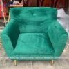 Sofa Đơn Bọc Vải Nhung Màu Xanh Sang Trọng