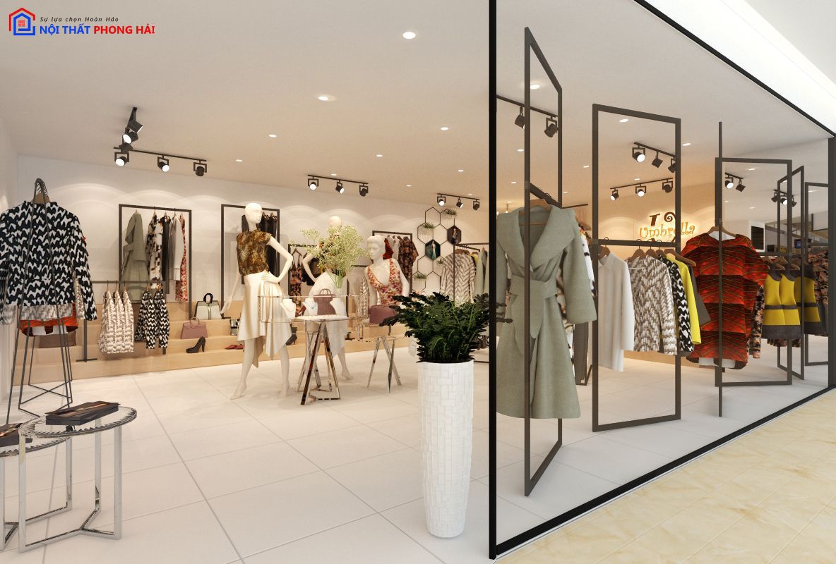 Thi công trọn gói nội thất Shop Umbrella
