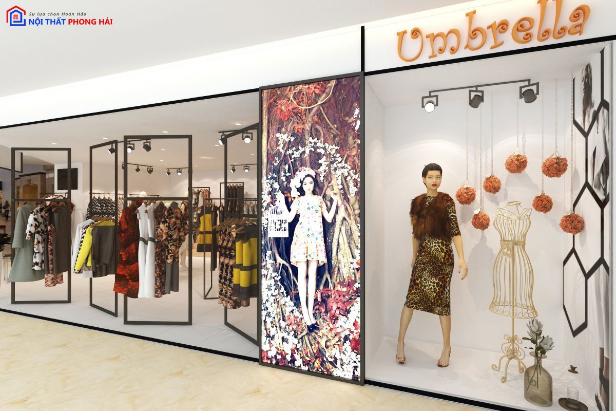 Thi công trọn gói nội thất Shop Umbrella