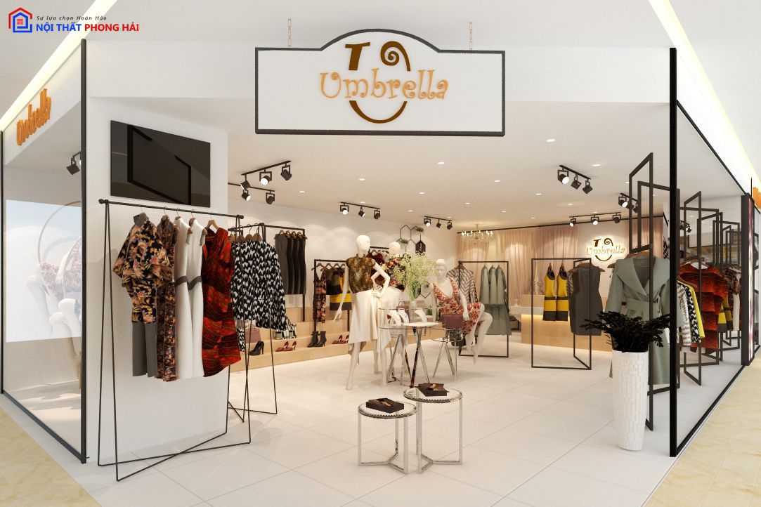 Thi công trọn gói nội thất Shop Umbrella