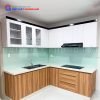 Tủ Bếp Góc L Vân Gỗ Đẹp