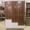 Tủ Quần Áo Nhựa 3 Cánh Màu Nâu