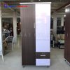 Tủ Quần Áo Nhựa 2 Cánh Màu Nâu Trắng 1M8x80Cm