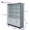 Tủ Trưng Bày Ngăn Gỗ Cửa Kính Màu Trắng