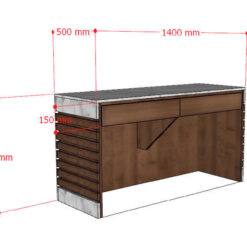 quầy lễ tân ốp nan gỗ hiện đại