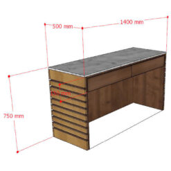 quầy lễ tân gỗ nan sáng màu