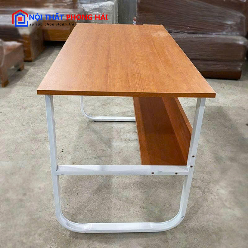 Bàn Làm Việc Chân Sắt 1m2 Mặt Gỗ MDF