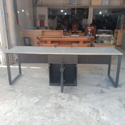 Bàn Chân Sắt 2m3 Mặt Gỗ MDF Có Hộc