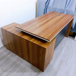 Bàn Giám Đốc Phối Đen Nâu Chữ L