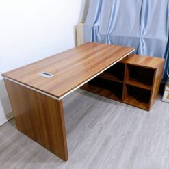 Bàn Giám Đốc Phối Đen Nâu Chữ L