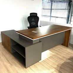 Bàn Giám Đốc Tích Hợp 2 Ngăn Trước Nâu Xám