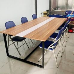 Bàn Họp Khung Sắt Chữ U 2m4 Chắc Chắn