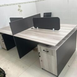 Bàn Vách Ngăn 4 Chỗ Ngồi Gỗ MDF Hiện Đại