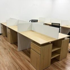 Bàn Vách Ngăn Văn Phòng 2 Hộc Tủ