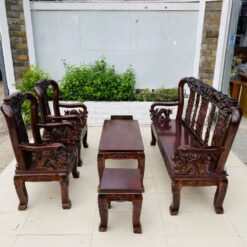 Bộ Salon Gỗ Đỉnh Và Tay Ghế Chạm Rồng 2