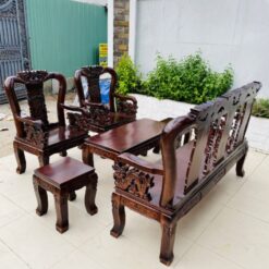 Bộ Salon Gỗ Đỉnh Và Tay Ghế Chạm Rồng 1