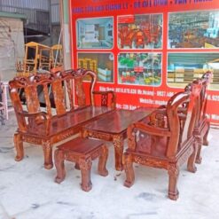 Bộ Salon Gỗ Tràm Chạm Đào Tay 10 Tinh Xảo 2