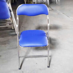 Ghế Xếp Chân Inox Bọc Da Màu Xanh