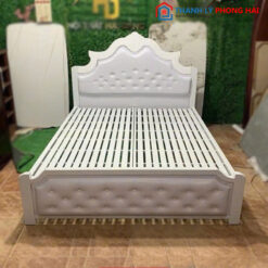 Giường Sắt Bọc Da 2m Phong Cách Hoàng Gia