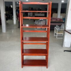 Kệ Sách Gỗ Tự Nhiên Màu Nâu Đỏ 5 Tầng
